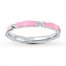 Stackable Ring Pink Enamel Sterling Silver