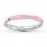 Stackable Ring Pink Enamel Sterling Silver