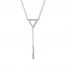 Diamond Triangle Lariat Necklace 1/6 ct tw Sterling Silver