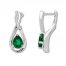 Lab-Created Emerald Earrings Sterling Silver