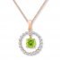 Peridot & Topaz Necklace 10K Rose Gold