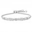 Mom Infinity Bolo Bracelet 1/10 ct tw Diamonds Sterling Silver