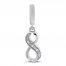 True Definition Number 8 Charm with Diamonds Sterling Silver