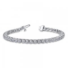 Diamond Fashion Bracelet 4 ct tw Round-cut 10K White Gold 7"