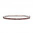 Garnet Bangle Bracelet Sterling Silver 7.25"