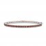 Garnet Bangle Bracelet Sterling Silver 7.25"