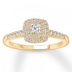 Diamond Engagement Ring 3/8 carat tw Round-cut 10K Yellow Gold