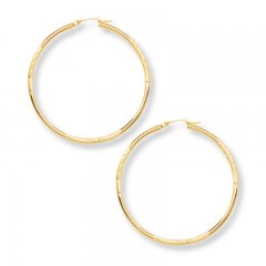 Hoop Earrings 14K Yellow Gold 40mm