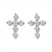 Diamond Cross Earrings 1/20 ct tw Round-cut Sterling Silver