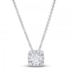 Diamond Necklace 1/2 ct tw Round-cut 14K White Gold 18"