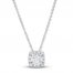 Diamond Necklace 1/2 ct tw Round-cut 14K White Gold 18"