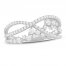 Diamond Wave Ring 1/2 ct tw Round-cut 10K White Gold