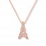 Eiffel Tower Necklace 1/15 ct tw Diamonds 10K Rose Gold