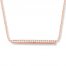 Diamond Bar Necklace 1/4 ct tw Round-cut 10K Rose Gold