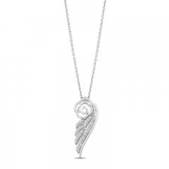 Hallmark Diamonds Wing Necklace 1/10 ct tw Sterling Silver