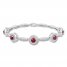 Lab-Created Ruby Bracelet Lab-Created Sapphires Sterling Silver