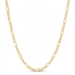 Men's Figaro Chain Necklace 10K Yellow Gold 22" Length