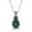 Emerald Necklace 1/8 ct tw Diamonds 10K White Gold 18"