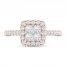 Diamond Engagement Ring 1 ct tw Princess/Round 14K Rose Gold