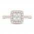 Diamond Engagement Ring 1 ct tw Princess/Round 14K Rose Gold