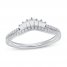 Diamond Contour Ring 1/3 ct tw Round/Baguette 14K White Gold