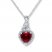 Lab-Created Ruby Necklace 1/20 ct tw Diamonds Sterling Silver