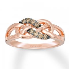 Le Vian Diamond Ring 1/6 ct tw Round-cut 14K Strawberry Gold