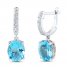 Swiss Blue Topaz & White Lab-Created Sapphire Drop Earrings Sterling Silver