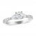 Three Stone Diamond Engagement Ring 1 ct tw Round/Pear 14K White Gold