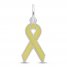 Ribbon Charm Yellow Enamel Sterling Silver