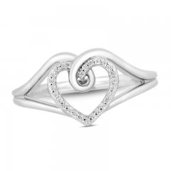 Hallmark Diamonds Heart Ring 1/15 ct tw Sterling Silver