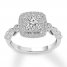 Diamond Engagement Ring 3/4 ct tw Round-cut 14K White Gold