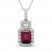 Neil Lane Garnet & Diamond Necklace 1/2 ct tw 14K White Gold 19"