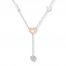 Diamond I Love You Necklace 10K Rose Gold/Sterling Silver