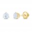 THE LEO Diamond Solitaire Earrings 1 ct tw Round-cut 14K Yellow Gold