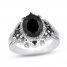 Disney Treasures Nightmare Before Christmas Black Onyx Ring 1/5 ct tw Diamonds Sterling Silver