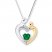 Mom/Child Necklace Lab-Created Emerald Sterling Silver/10K Gold