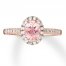 Morganite Engagement Ring 1/4 ct tw Diamonds 14K Rose Gold