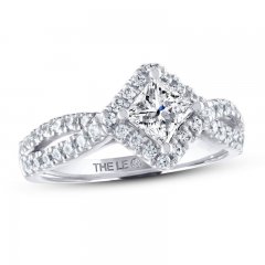 Leo Diamond Engagement Ring 1 ct tw Princess/Round 14K White Gold