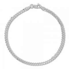 Curb Chain Bracelet 14K White Gold 7.25" Length