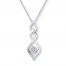 Diamond Necklace 1/10 ct tw Round-cut 10K White Gold