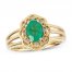 Le Vian Emerald Ring 1/15 ct tw Diamonds 14K Honey Gold