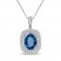 London Blue Topaz & White Lab-Created Sapphire Necklace Sterling Silver 18"