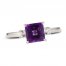 Amethyst & White Lab-Created Sapphire Ring Sterling Silver