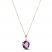 Amethyst & White Lab-Created Sapphire Wrap Necklace 10K Rose Gold 18"