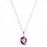 Amethyst & White Lab-Created Sapphire Wrap Necklace 10K Rose Gold 18"