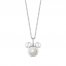 Disney Treasures Mickey Mouse Pearl & Diamond Necklace Sterling Silver 17"