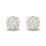 Diamond Halo Stud Earrings 1/4 ct tw Round-Cut 10K Yellow Gold