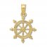 Ship's Wheel Charm 14K Yellow Gold