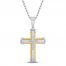 Men's Diamond Cross Necklace 1/10 ct tw Stainless Steel/Yellow Ion Plating 24"